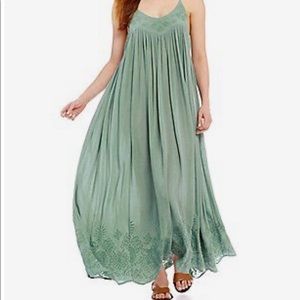 Free people embroidered maxi dress, size small